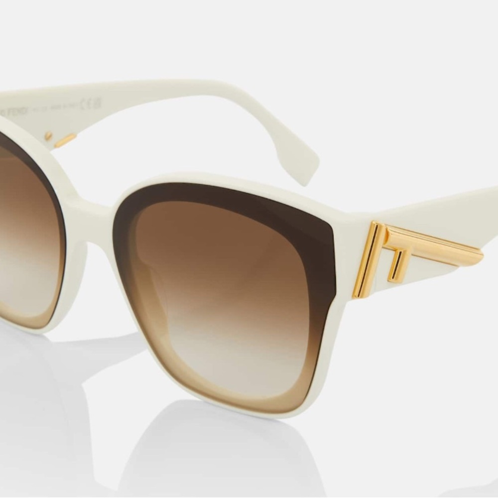 Fendi First Butterfly Square Sunglasses (White)